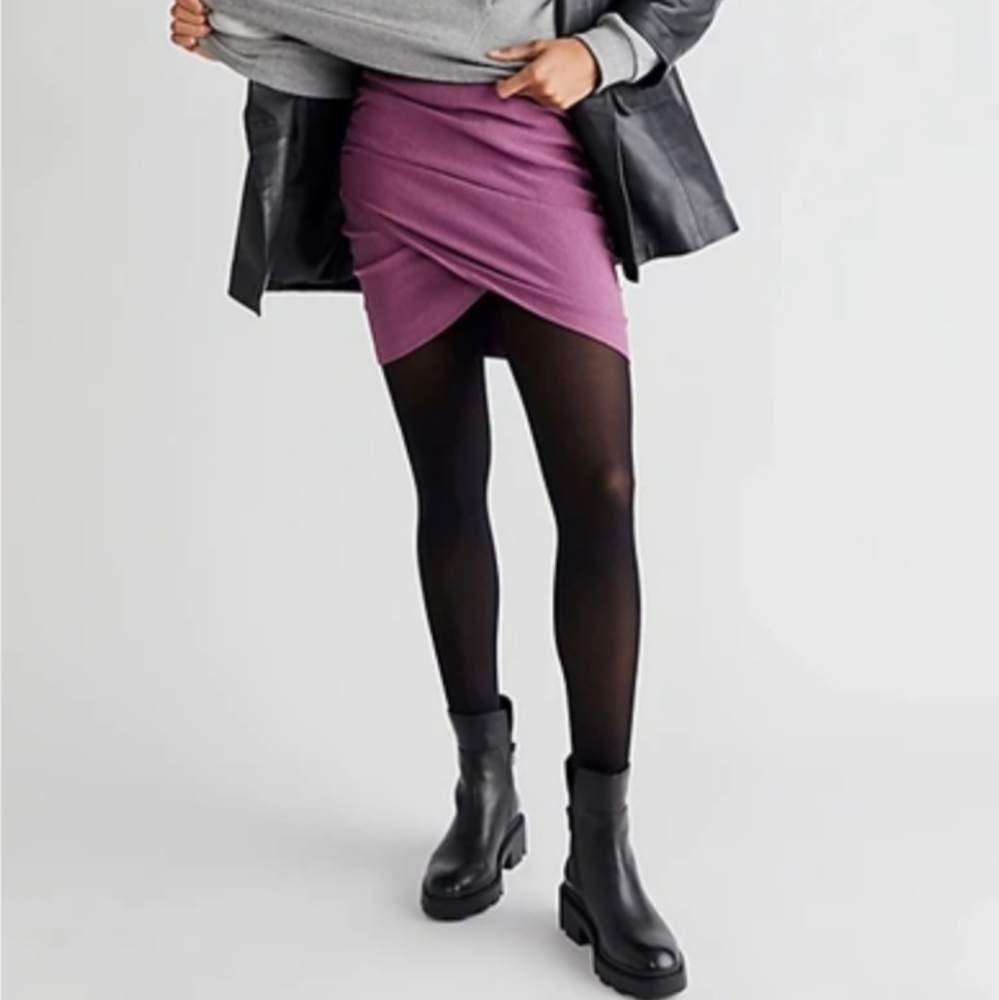 New Free People Angie Wrap Skirt In Plum Size Small - Picture 6 of 6